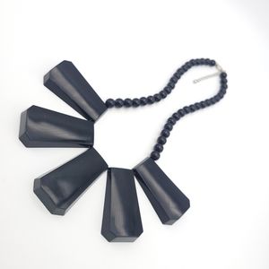 Y2k Chunky Spike Panel Bib Necklace